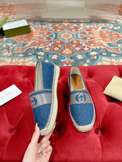 GUCCI ESPADRILLES SLIP - ON AEGEAN CANVAS