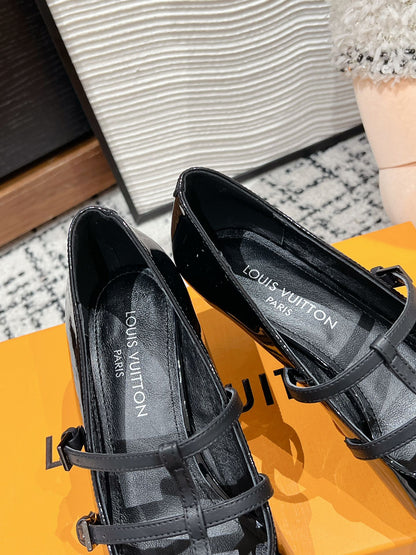 LOUIS VUITTON HIGH HEEL 4 CM PUMP IN BLACK CALFSKIN