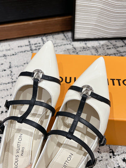 LOUIS VUITTON HIGH HEEL 4 CM PUMP IN WHITE CALFSKIN