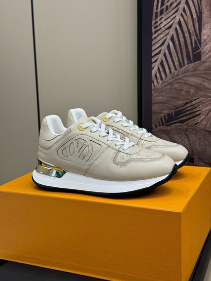 LOUIS VUITTON LV NEO RUN AWAY SNEAKER IN KHAKI TAN CALFSKIN