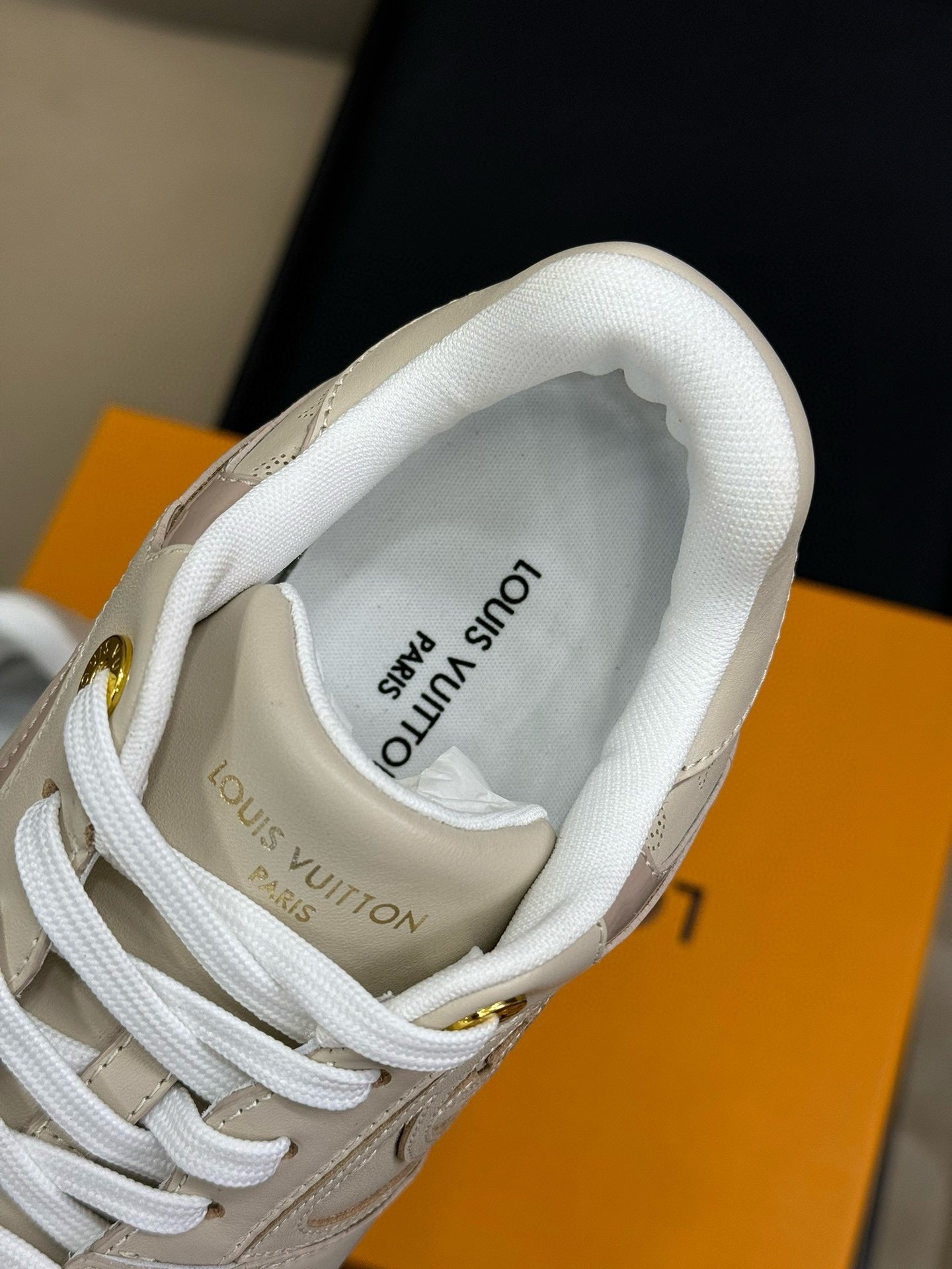 LOUIS VUITTON LV NEO RUN AWAY SNEAKER IN KHAKI TAN CALFSKIN