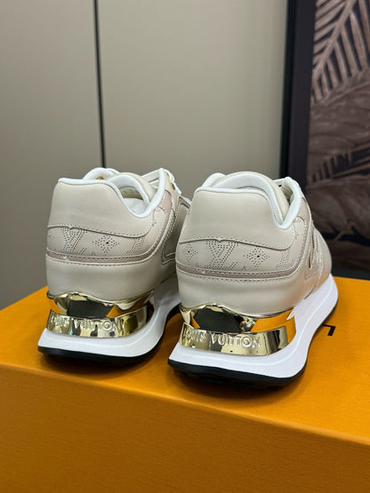 LOUIS VUITTON LV NEO RUN AWAY SNEAKER IN KHAKI TAN CALFSKIN