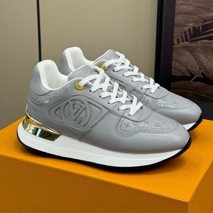 LOUIS VUITTON LV NEO RUN AWAY SNEAKER IN STEEL GRAY CALFSKIN