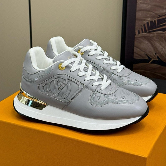 LOUIS VUITTON LV NEO RUN AWAY SNEAKER IN STEEL GRAY CALFSKIN