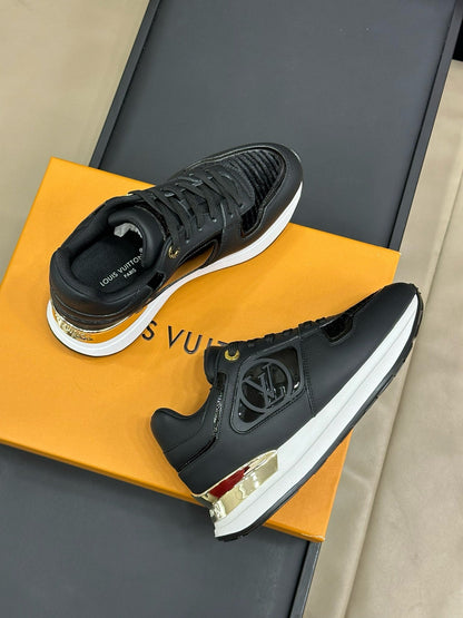 LOUIS VUITTON LV NEO RUN AWAY SNEAKER IN BLACK CALFSKIN