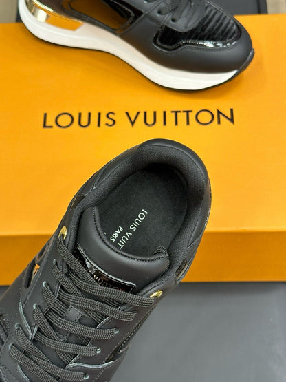LOUIS VUITTON LV NEO RUN AWAY SNEAKER IN BLACK CALFSKIN
