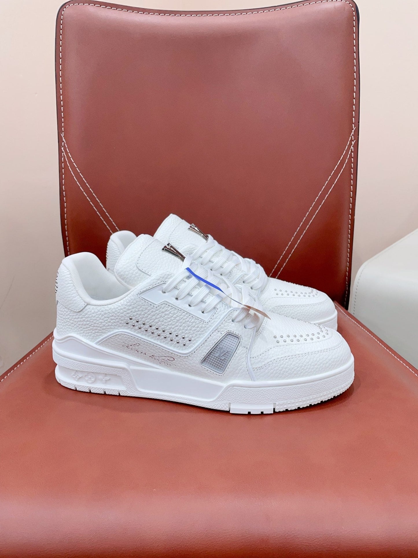 LOUIS VUITTON TRAINER SNEAKER IN WHITE CALFSKIN
