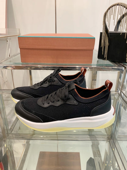 SNEAKER IN BLACK CANVAS MIX SUEDE WITH LAMBSKIN