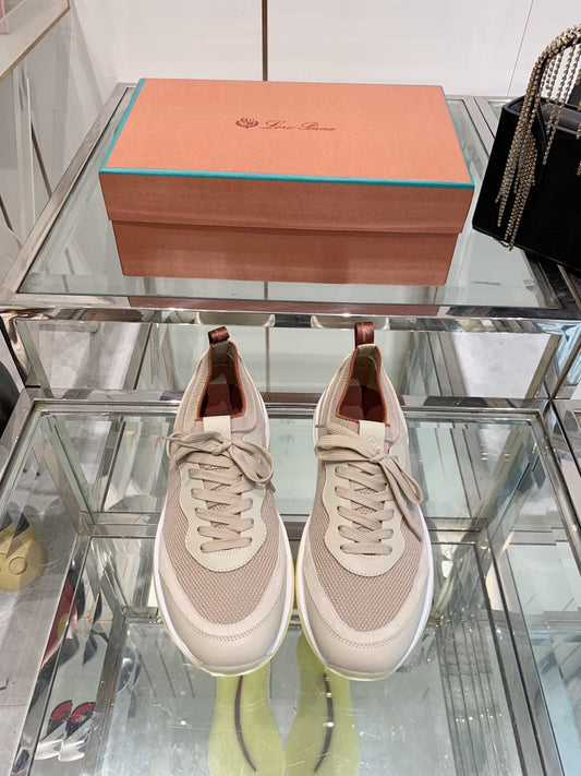 SNEAKER IN LIGHT PINK CANVAS MIX SUEDE WITH LAMBSKIN