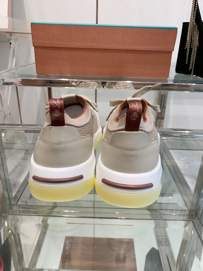 SNEAKER IN LIGHT PINK CANVAS MIX SUEDE WITH LAMBSKIN