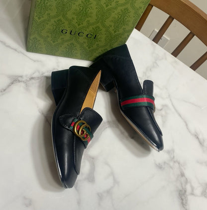GUCCI LOAFER 35 CM IN BLACK CALFSKIN GOLD HARDWARE