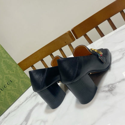 GUCCI 26S LOAFERS 75 MM IN BLACK CALFSKIN STYLE 1