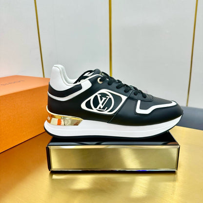 LOUIS VUITTON NEO RUN AWAY SNEAKER IN BLACK MIX WHITE CALFSKIN