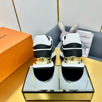 LOUIS VUITTON NEO RUN AWAY SNEAKER IN BLACK MIX WHITE CALFSKIN