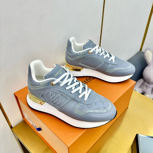 LOUIS VUITTON NEO RUN AWAY SNEAKER IN SHARK GRAY CALFSKIN