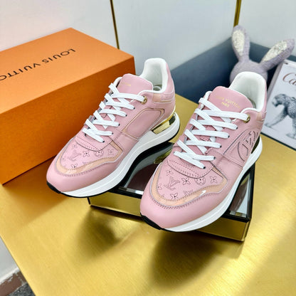 LOUIS VUITTON NEO RUN AWAY SNEAKER IN ROSE PINK CALFSKIN