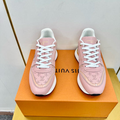 LOUIS VUITTON NEO RUN AWAY SNEAKER IN ROSE PINK CALFSKIN