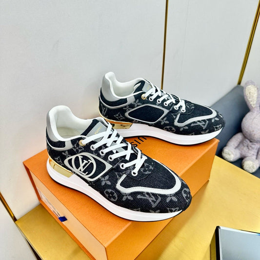 LOUIS VUITTON NEO RUN AWAY SNEAKER IN BLACK MONOGRAM DENIM FABRIC
