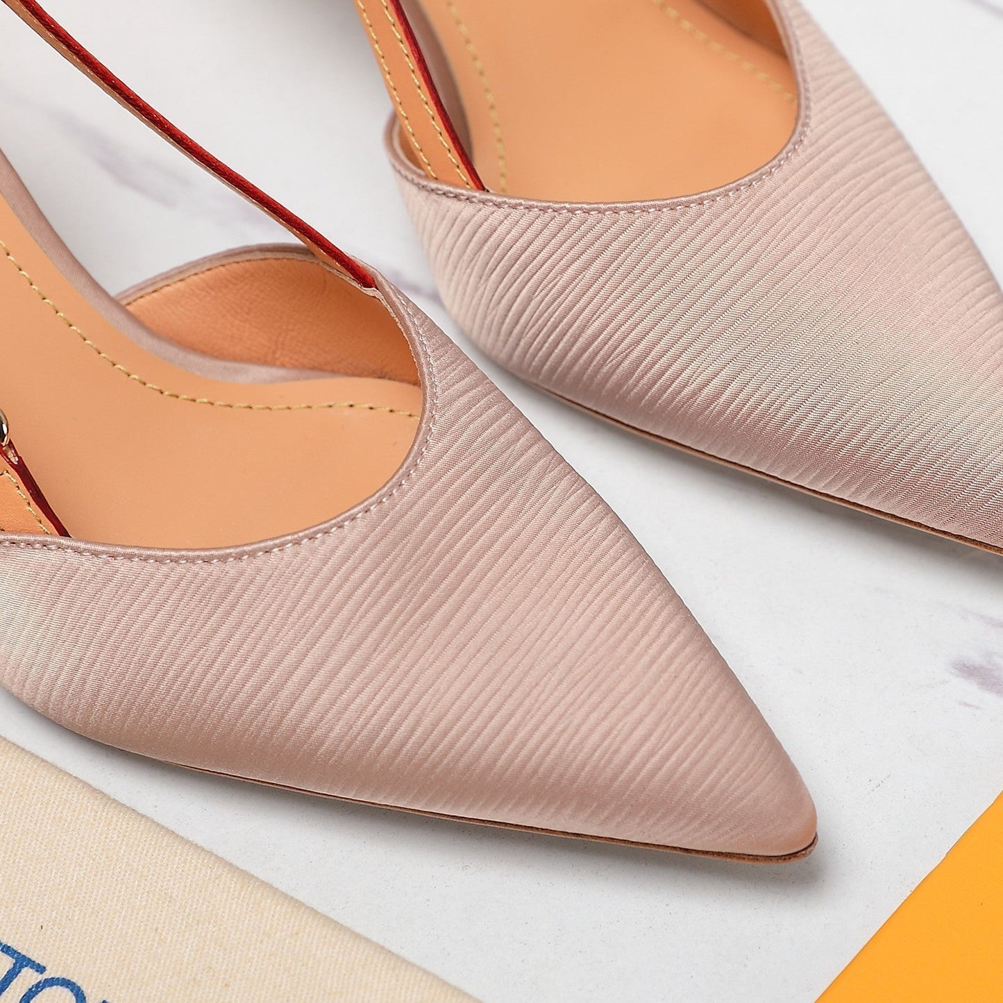 LOUIS VUITTON LV WOMEN BLOSSOM SLINGBACK PUMP IN NUDE BEIGE EMBROIDERED FABRIC