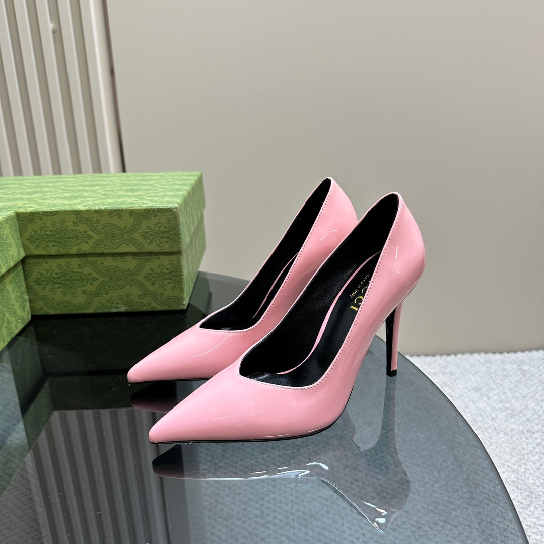 GUCCI 105 HIGH HEEL PUMP LIGHT PINK LAMBSKIN