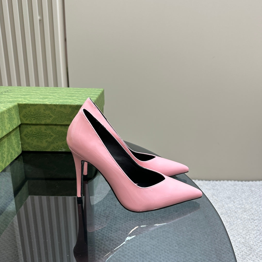 GUCCI 105 HIGH HEEL PUMP LIGHT PINK LAMBSKIN