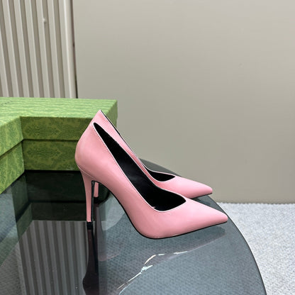 GUCCI 105 HIGH HEEL PUMP LIGHT PINK LAMBSKIN