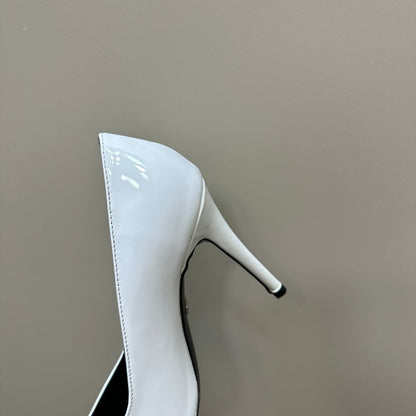 GUCCI 105 HIGH HEEL PUMP WHITE LAMBSKIN
