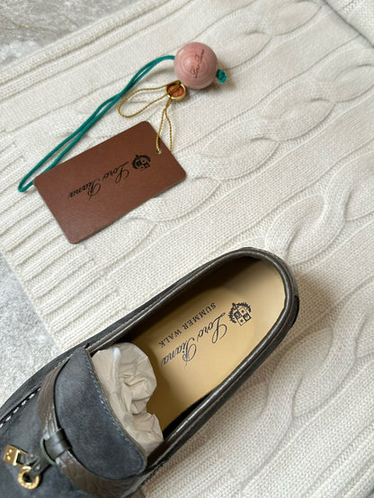 LP LOAFERS 25S IN DARK GREY SUEDE MIX LAMBSKIN