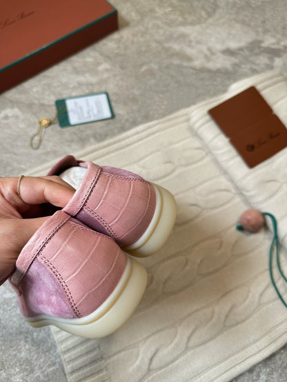 LP LOAFERS 25S IN MAUVE PINK SUEDE MIX LAMBSKIN