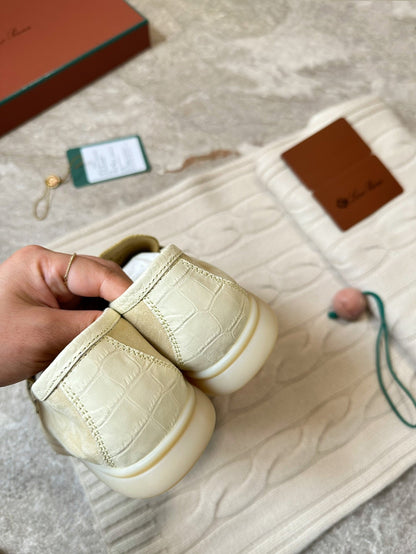 LP LOAFERS 25S IN SOFT BEIGE SUEDE MIX LAMBSKIN