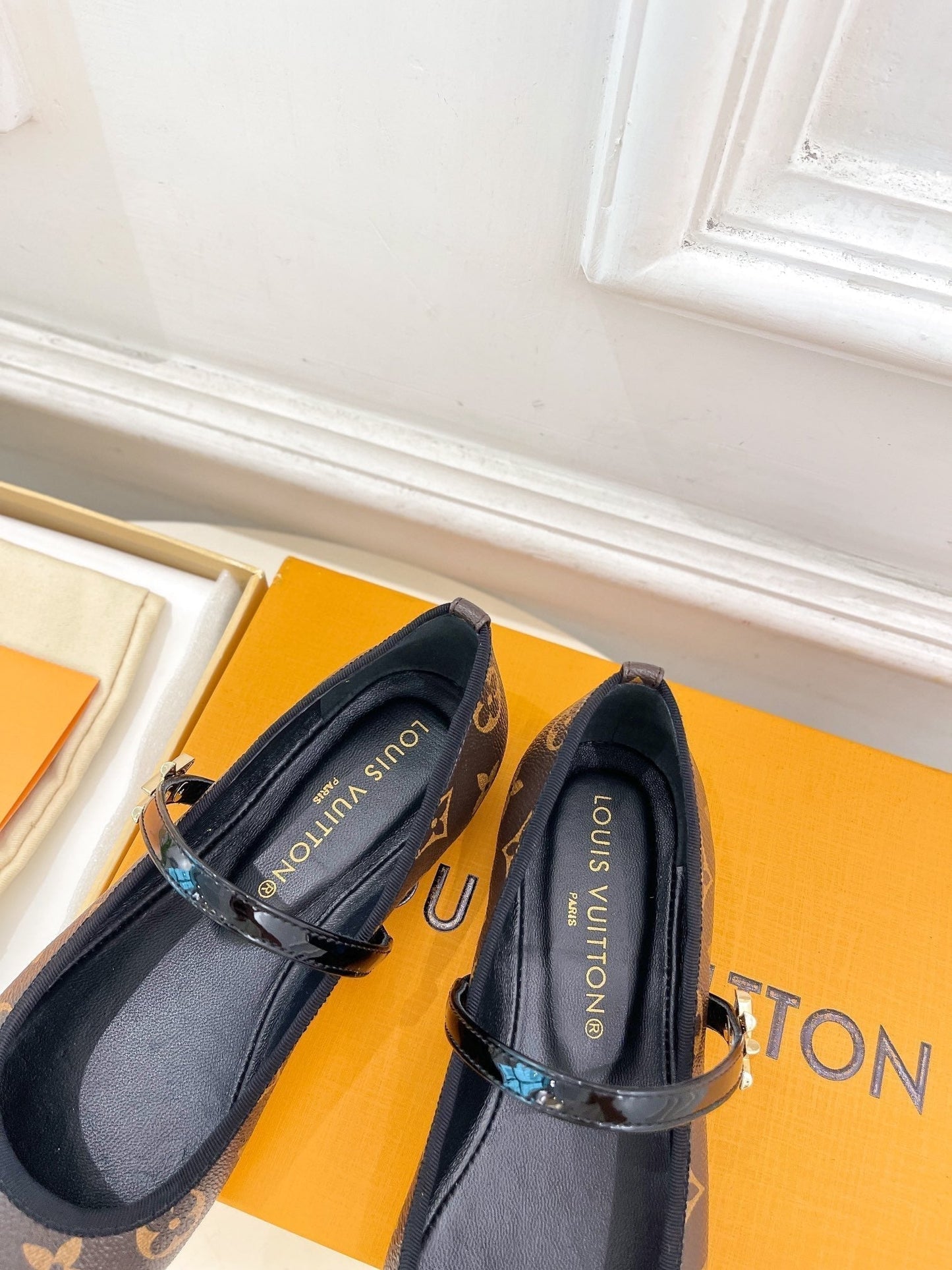 LOUIS VUITTON LV WOMEN ROMY FLAT BALLERINA IN CHOCOLATE BROWN MONOGRAM CALFSKIN