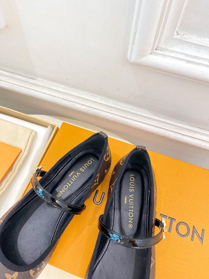 LOUIS VUITTON LV WOMEN ROMY FLAT BALLERINA IN CHOCOLATE BROWN MONOGRAM CALFSKIN