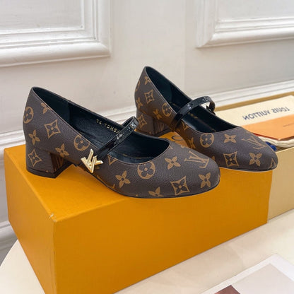 LOUIS VUITTON LV WOMEN ROMY HIGH BALLERINA IN CHOCOLATE BROWN MONOGRAM LAMBSKIN