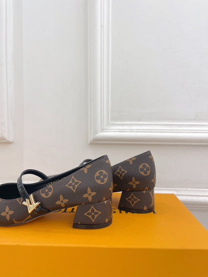 LOUIS VUITTON LV WOMEN ROMY HIGH BALLERINA IN CHOCOLATE BROWN MONOGRAM LAMBSKIN