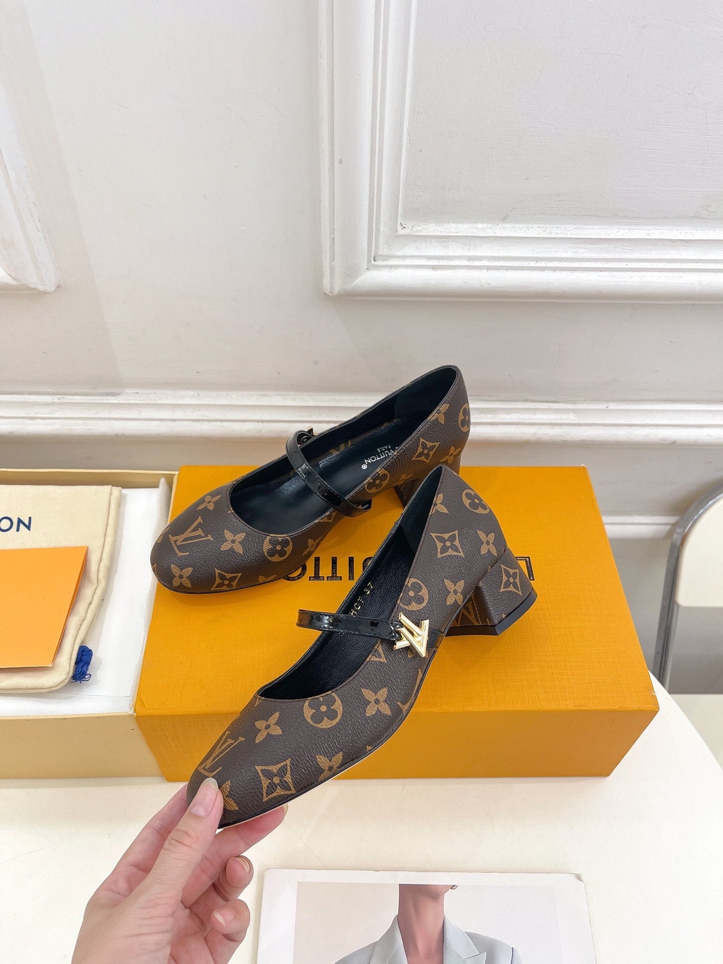 LOUIS VUITTON LV WOMEN ROMY HIGH BALLERINA IN CHOCOLATE BROWN MONOGRAM LAMBSKIN