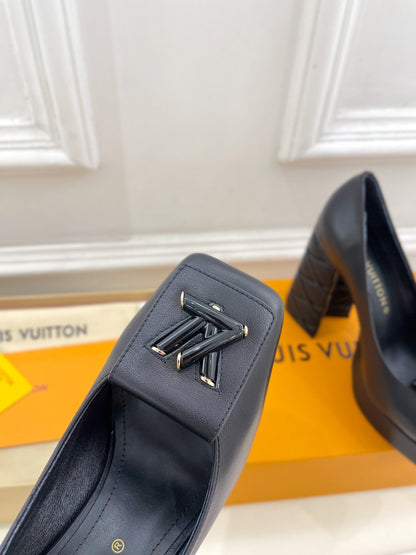 LOUIS VUITTON SHAKE MARY JANE HIGH HEEL 12 CM IN BLACK CALFSKIN