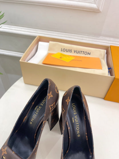 LOUIS VUITTON SHAKE MARY JANE HIGH HEEL 12 CM IN CHOCOLATE BROWN MONOGRAM CALFSKIN
