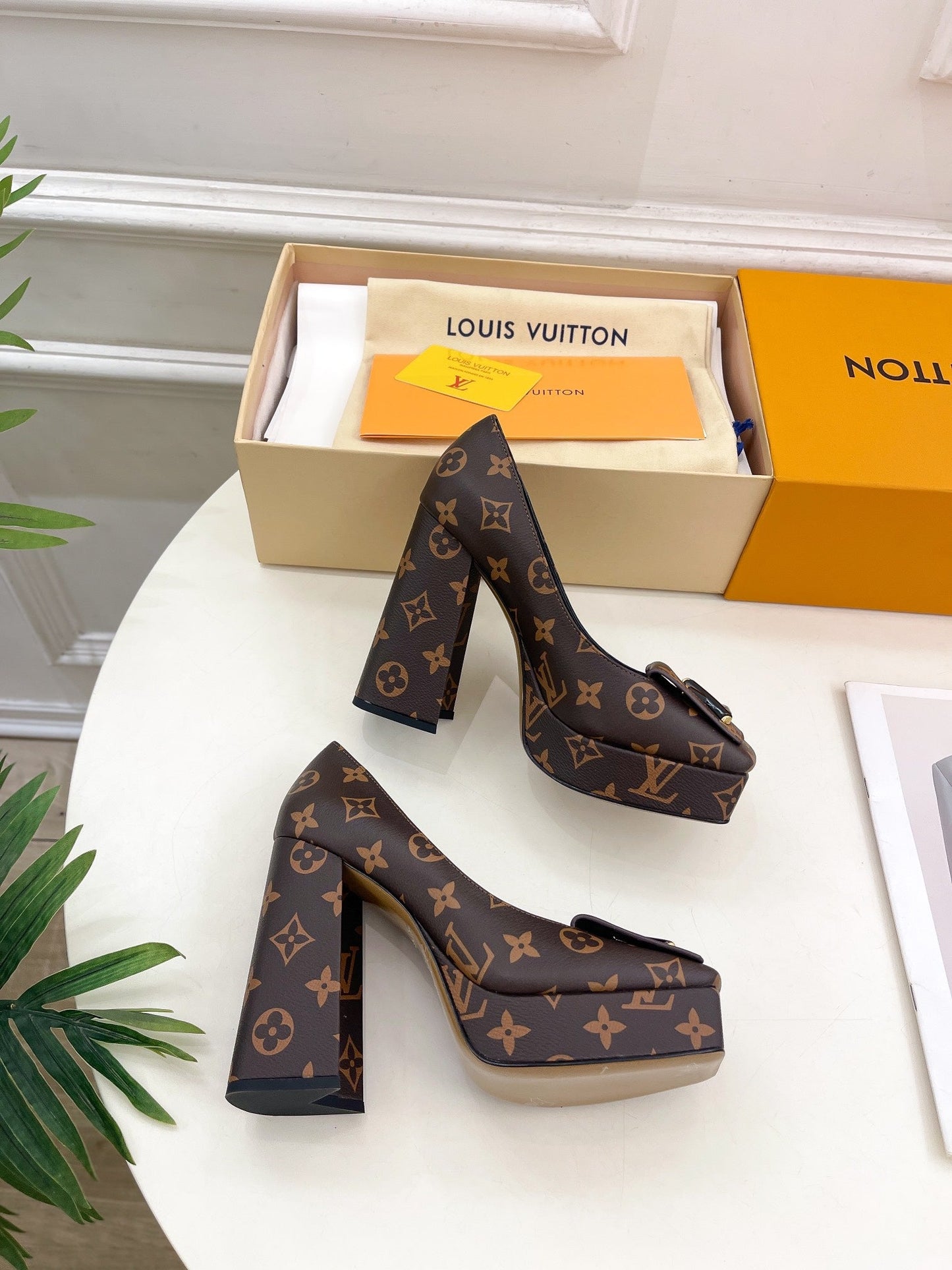 LOUIS VUITTON SHAKE MARY JANE HIGH HEEL 12 CM IN CHOCOLATE BROWN MONOGRAM CALFSKIN