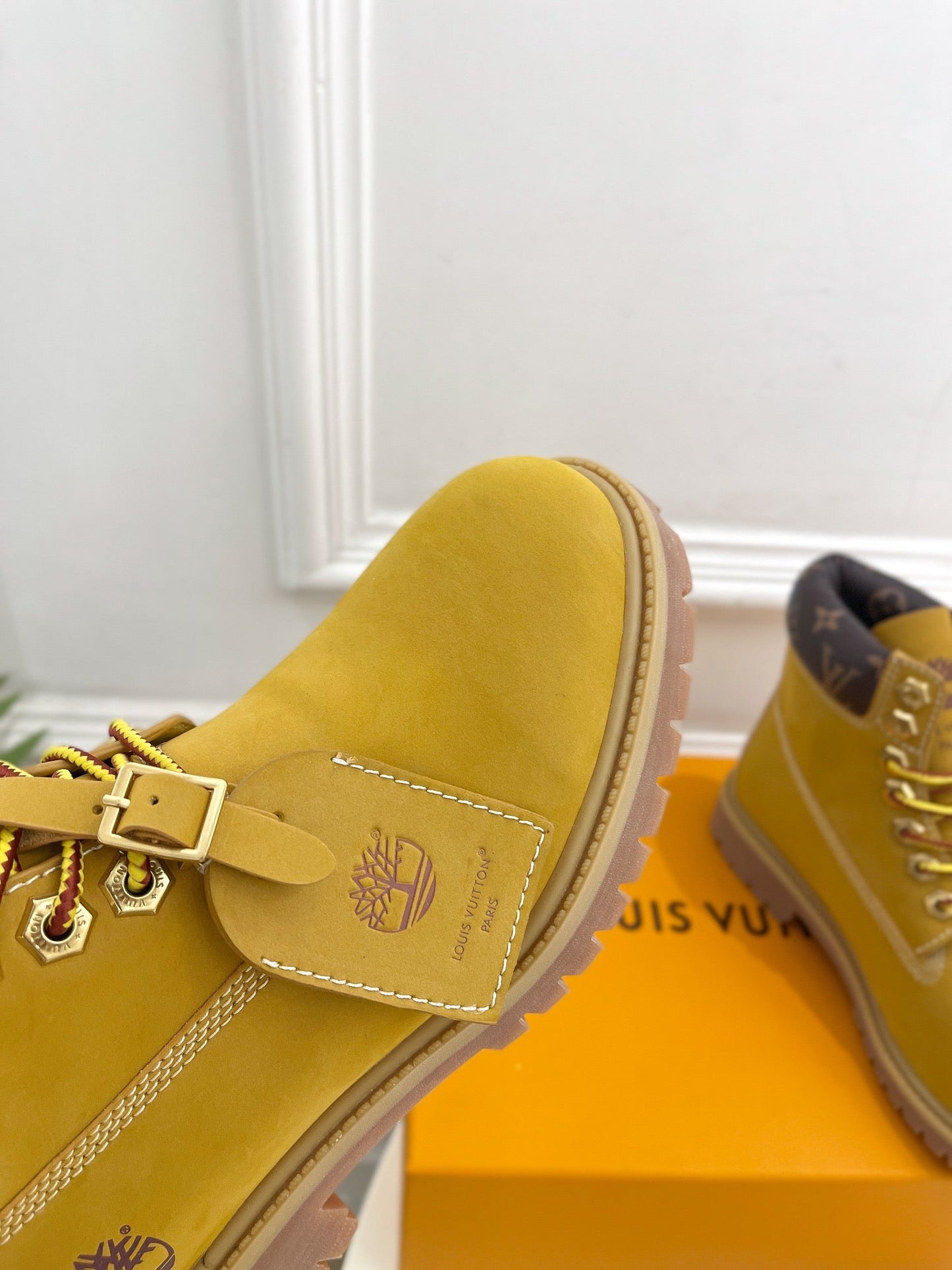 LOUIS VUITTON LV X TIMBERLAND MARTIN BOOT IN PEANUT BROWN SUEDE