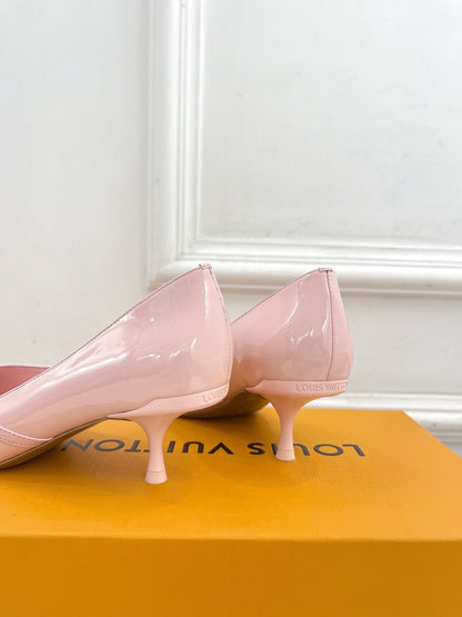 LOUIS VUITTON 6AM HIGH PUMP 5 CM IN BABY PINK CALFSKIN